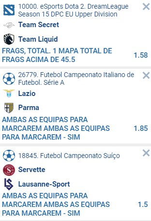 TheSmartBettor's tweet photo. 3⃣ #DailyTreble com @InplayBrazil e @eureka_tips
⚽️Lazio - Parma (Both Teams to Score)
⚽️Servette - Lausanne (Both Teams to Score)
🎮Team Secret - Team Liquid (Over 47.5 Frags)
⚖️4.39 | 1XBet | 0.5 unidades
❤️Curte se você entrou!
📝Código 1XBet: 883RA https://t.co/Gb4JwXrymm
