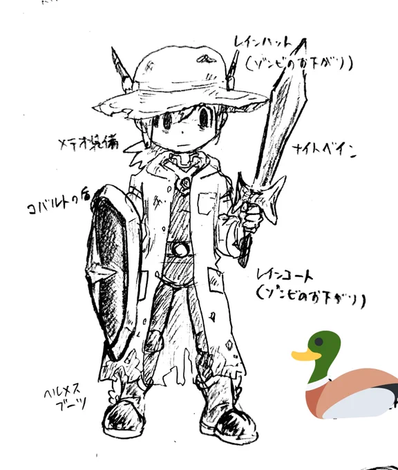 せっかくなので(?)このときのテラリアの装備を描いてみた 