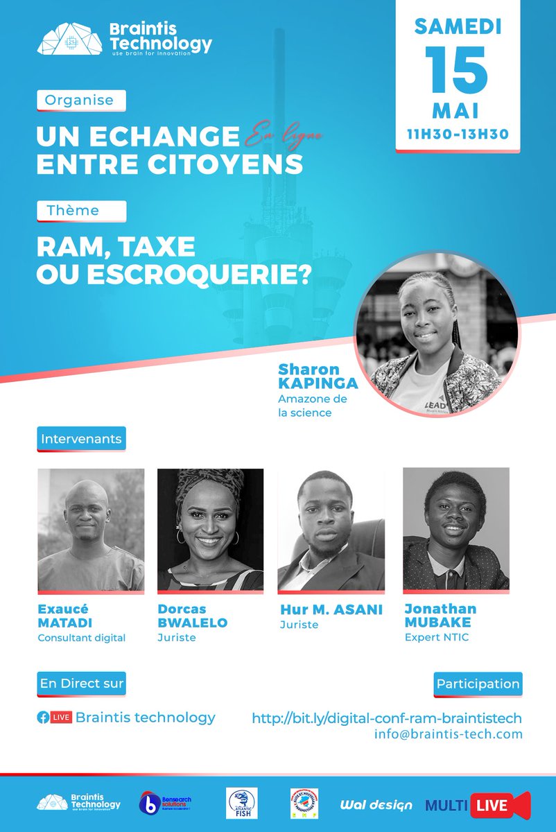 bit.ly/digital-conf-r…
Thème : RAM, taxe ou escroquerie ? 
Lieu : Conférence virtuelle sur MULTILIVE en direct sur les réseaux sociaux.
Samedi, le 15 Mai 2021 de 11h30 à 13h00
Toutes les recommandations  seront déposées officiellement auprès des autorités compétentes.