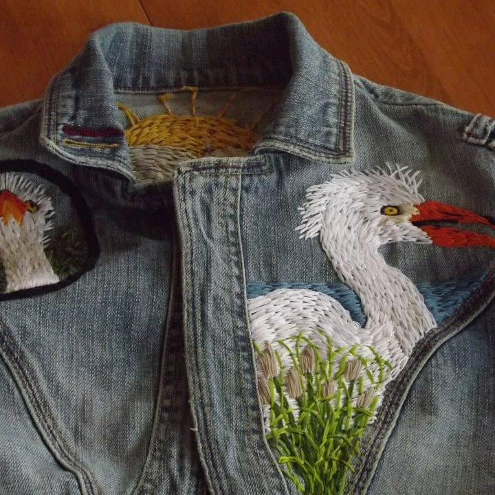 OutdoorParadise's tweet photo. New item! Handmade embroidered jean jackets. These are custom, made to order on recycled jean jackets. Email to be connected with our artist! 🎨 #embroidery https://t.co/H07QXo4lRr