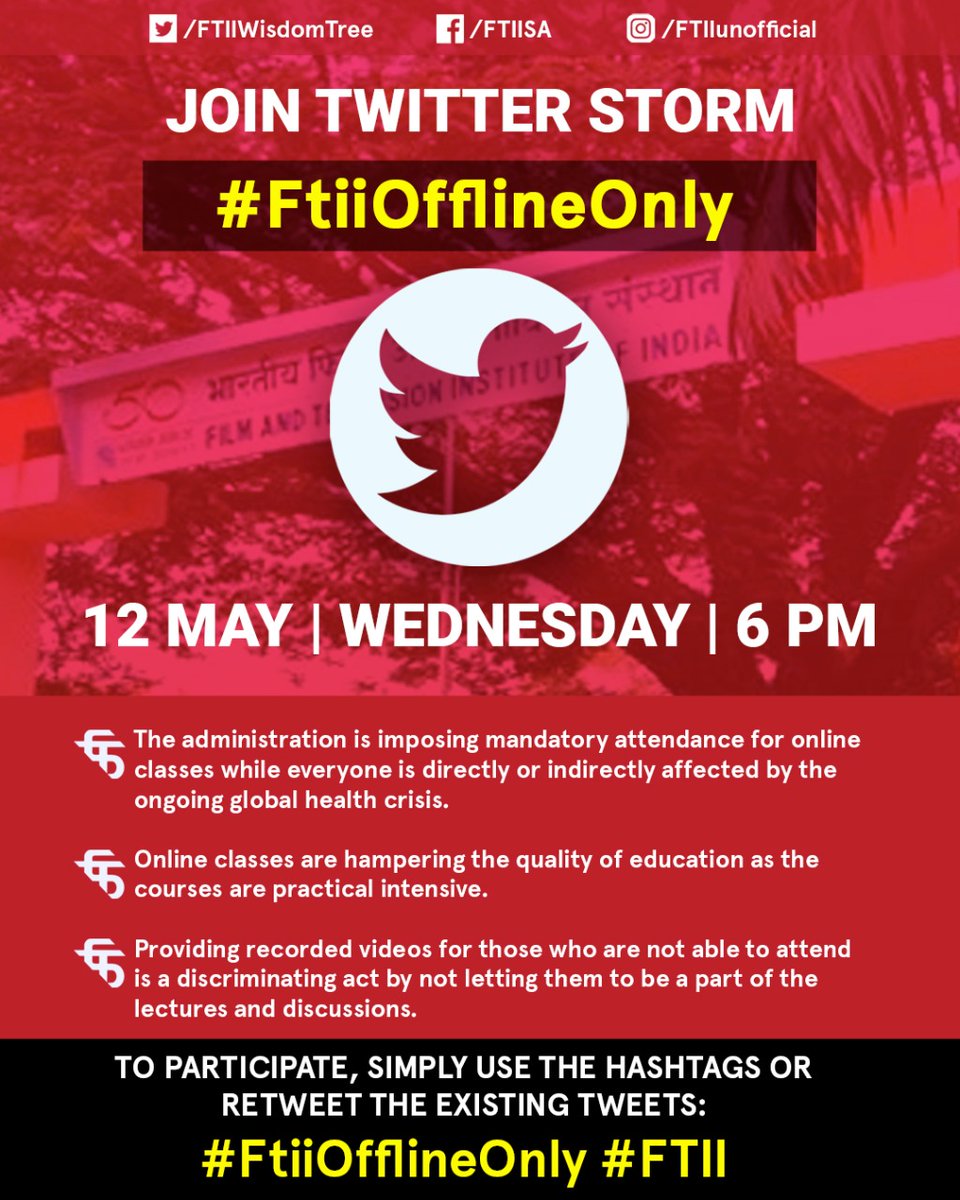 AshwinCanonMan's tweet photo. Join us, end this farcical form of education.

 #FTIIofflineOnly #FTII  @ShekharKapur @FTIIofficial @FTIIWisdomTree https://t.co/REvf4LQice