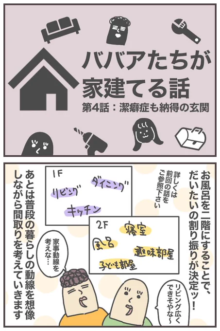 家を建てる話4話ッ!!
間取りを具体的に考え始め、まず潔癖症のババアが譲れなかった点とは…?
詳しい家の写真はブログで▼
https://t.co/2tRIxmUzcQ
#ババアの漫画 #ババア家建てる 