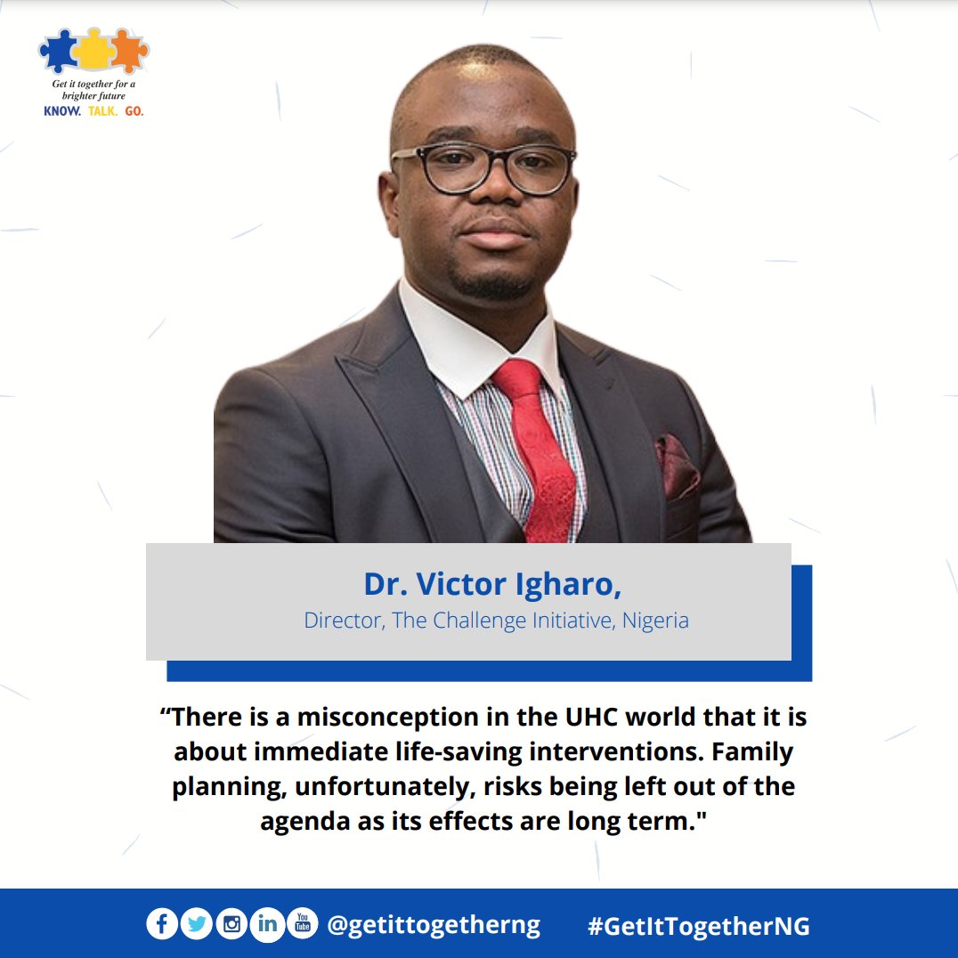 getittogetherNG's tweet photo. There is no Universal Health Coverage (UHC) without adequate provision for family planning.
#NoUHCWithoutFP
#GetItTogether https://t.co/MMmLtZNq8z