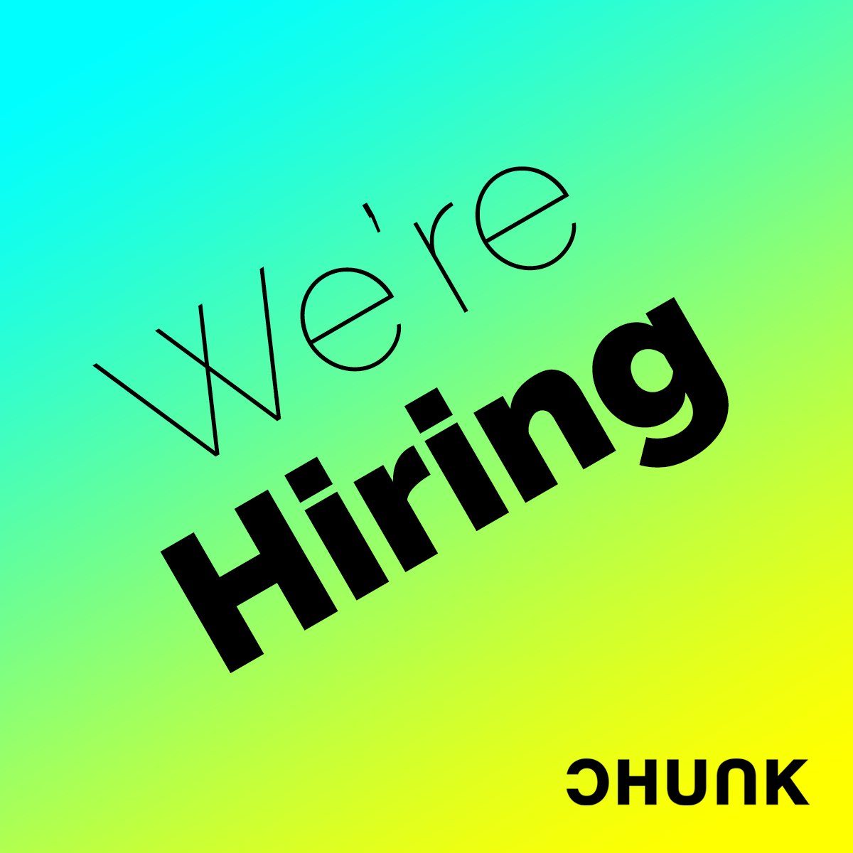 Start collecting your recommendation letters and brushing up your portfolios, 'cause we're hiring! We are looking for a Digital Visual Designer and a Digital Project Manager. Curious? See our jobs section here: chunk.homerun.co.

#jobs #hiring #design