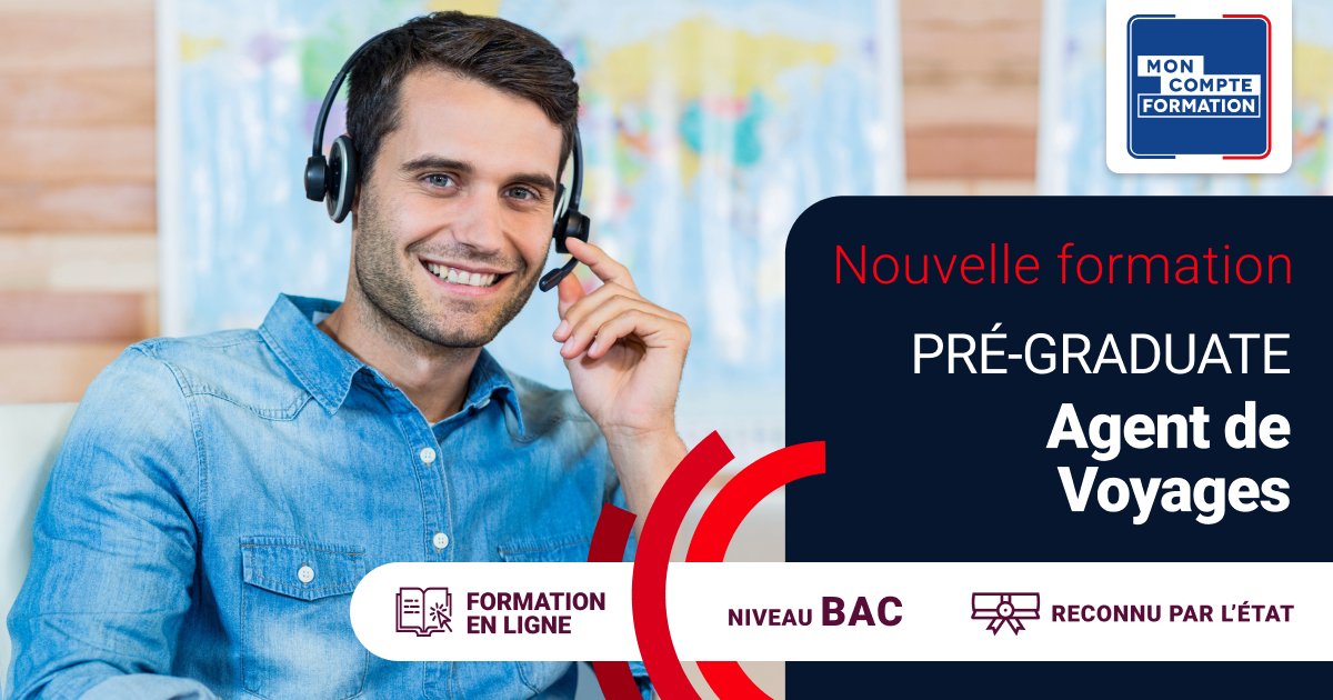 Faites décoller votre carrière ✈️ dans le secteur du #tourisme en suivant notre #formation Pré-graduate #Agentdevoyages.
👉 bit.ly/3y5VQvY
🎓 Titre RNCP de niveau 4 (BAC)
💻 100% #digitallearning
✅ #CPF