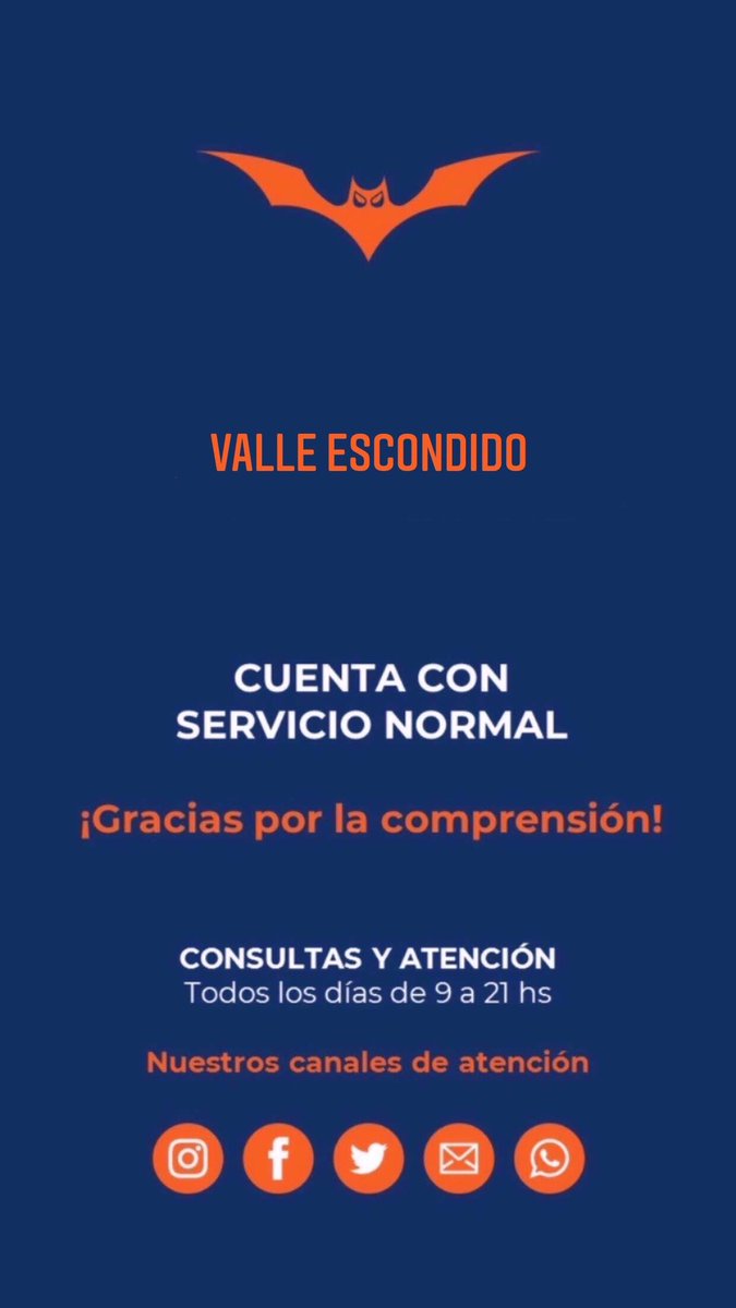 Valle Escondido cuenta con servicio normal.