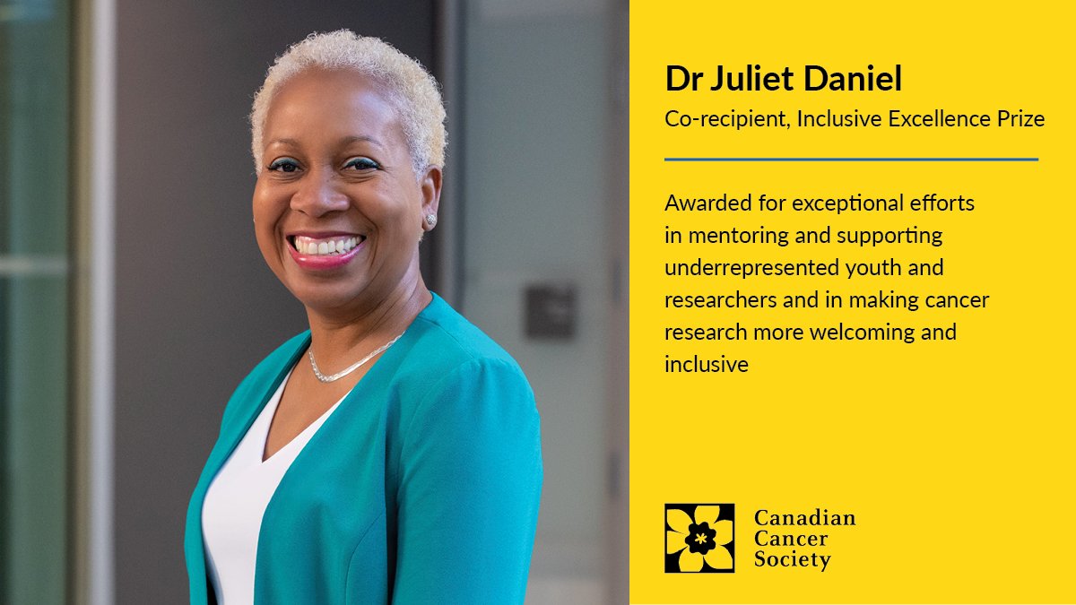 CCSResearch's tweet image. Congratulations to Drs Nadine Caron and Juliet Daniel @bajanjules27, co-recipients of the inaugural @cancersociety Inclusive Excellence Prize, which honours researchers for advancing equity, diversity and inclusion in Canadian cancer research.

Read more: bit.ly/3uGY42C