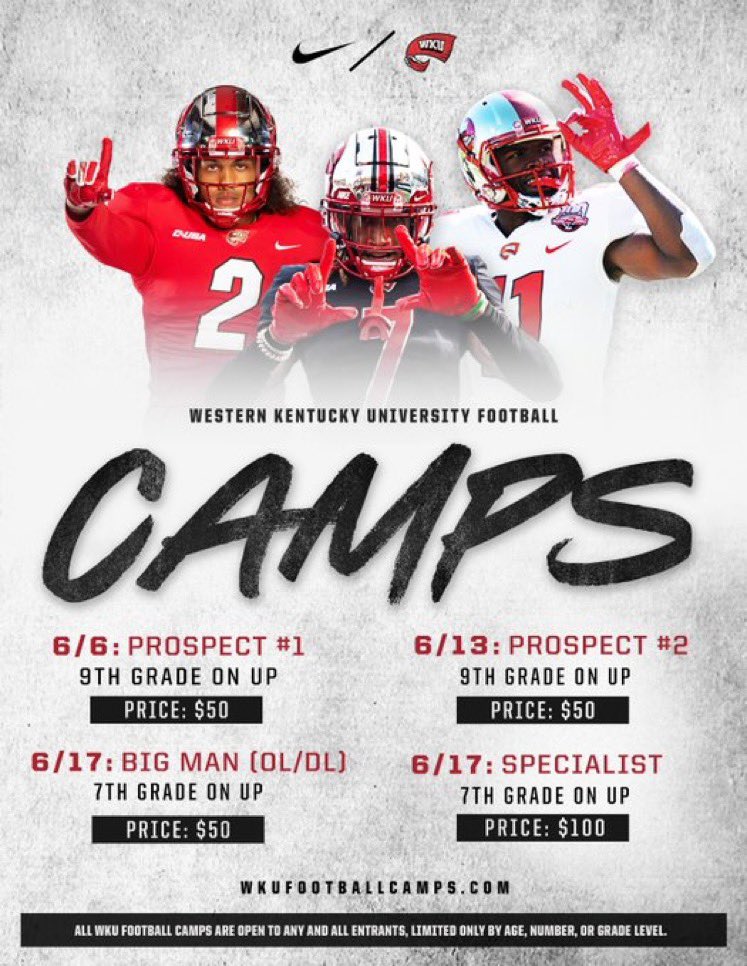 Thank you <a href="/WKURecruiting/">WKU Football Recruiting</a> <a href="/WKUFootball/">WKU Football</a> for the invite! <a href="/TNGridironScout/">TN Gridiron Scouting (#TNGS) Carlos Younger👌🏾</a> <a href="/CSmithScout/">Chris Smith</a>