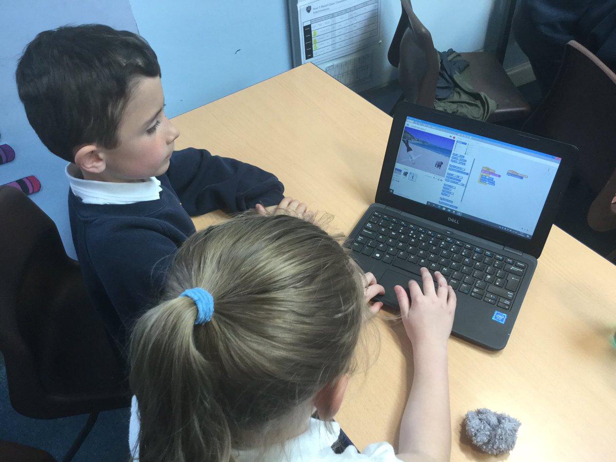 UptonWestleasch's tweet photo. Year 3 are having loads of fun programming their sprites on Scratch. Adding sounds, motions and costume changes. #westleacomputing #WestleahazelY3 https://t.co/Bde9MvpRNh