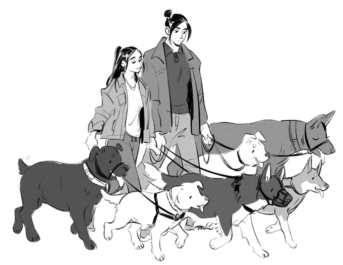 [mdzs] modern AU #chengqing crumbs from me to you... they foster dogs 