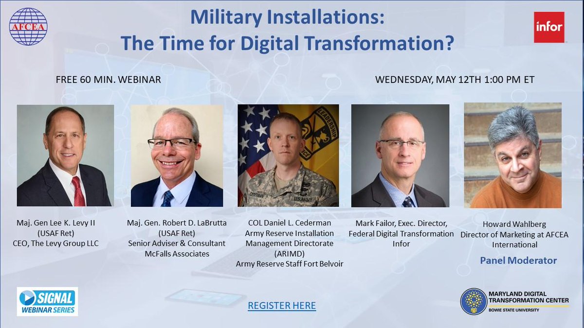 InforPubSector's tweet photo. Today at 1pm ET, join Infor and AFCEA SIGNAL to learn more about military digital transformation. https://t.co/SdHGD33zy7 https://t.co/uix8MuEJ0m