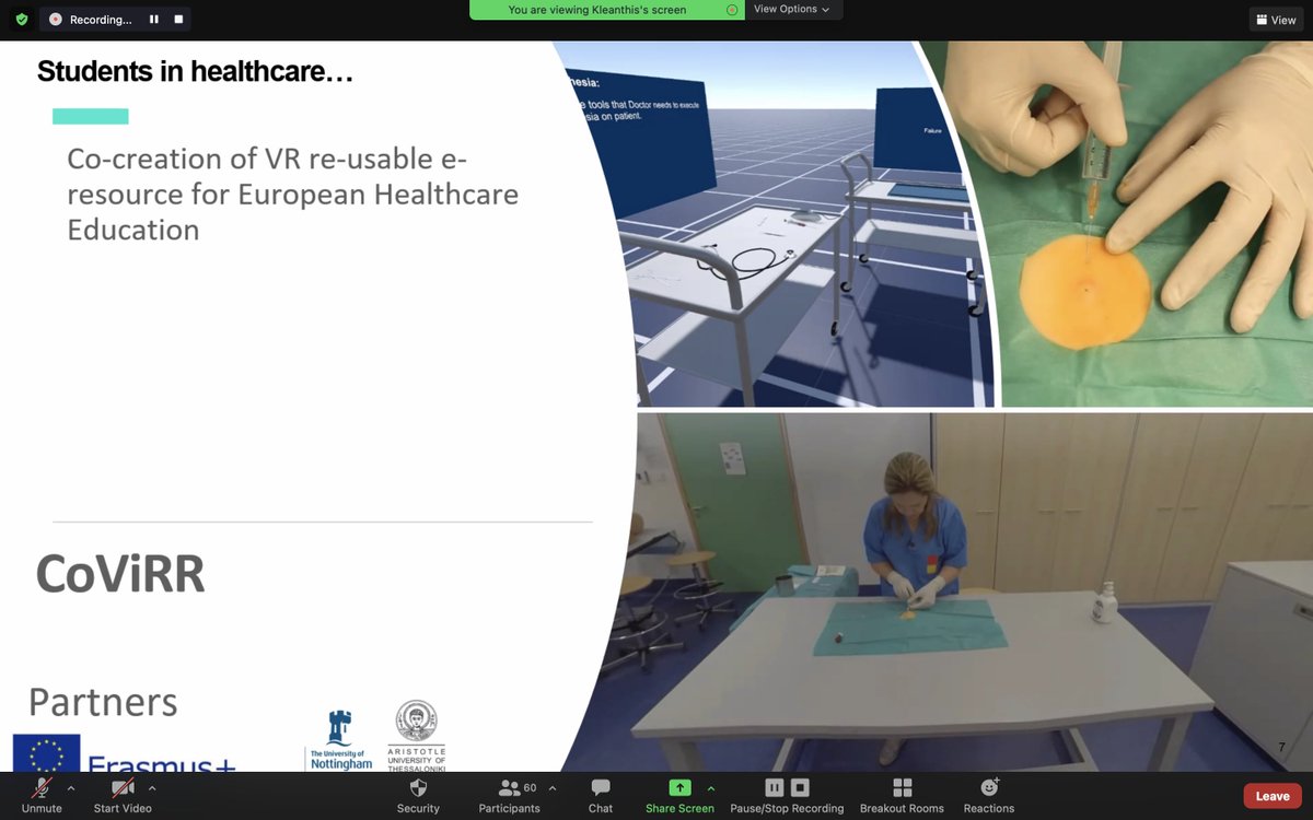 staconst's tweet photo. 1st Day of the 2nd #CoViRR @erasmusplusUK training event on #VR in #Healthcare #Education is taking place virtually hosted by @MedicalPhysicsA now! @UoN_HELM @CYENSCoE #ErasmusPlusUK #epluspeople #meded #360 #AR #MR @bamidis @mavraamides @UoNPressOffice https://t.co/xQHGXEQAyg