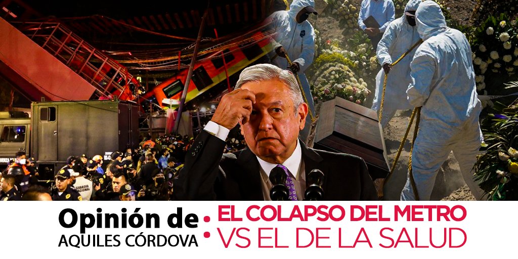 AquilesCordova's tweet image. Buenos días. Te invito a leer mi #Opinión semanal: El colapso del metro vs. el de la salud. &quot;Si el pueblo vuelve a votar por Morena, sus sufrimientos y tragedias crecerán en número y en profundidad y se harán eternos.&quot; movimientoantorchista.org.mx. I Búscalo mañana en @El_Universal_Mx