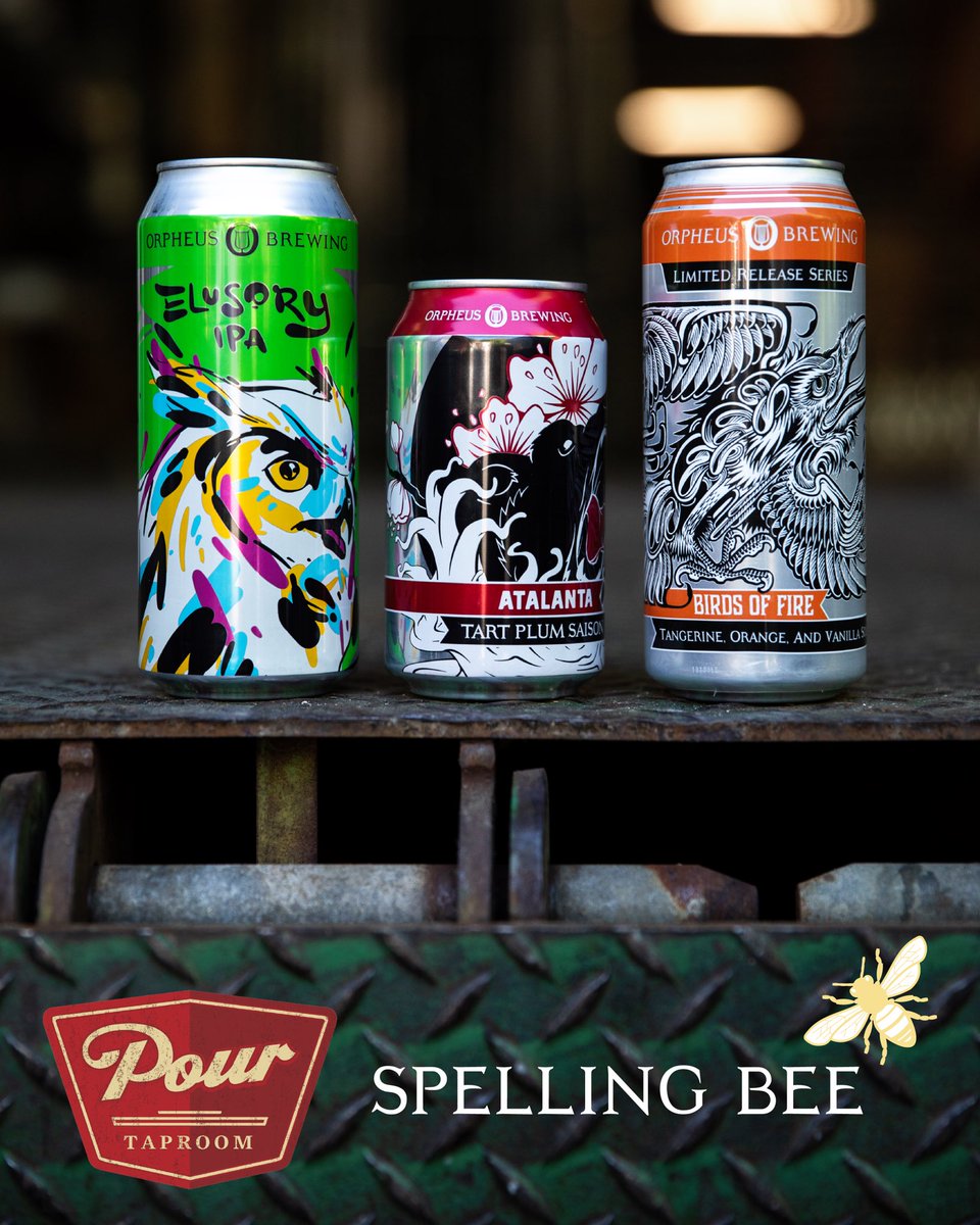 Hey Spelling Bee champs. - we’ve got something for you. <a href="/pourtaproom/">Pour Taproom</a> ATL is hosting us TOMORROW (5/13) for a Spelling Bee competition.

PRIZES!

🥇$50 Orpheus Brewing gift card
🥈$25 Amazon gift card
🥉Free pint of Orpheus beer

Sign up at 7 p.m., Spelling Bee starts at 7:30 p.m.