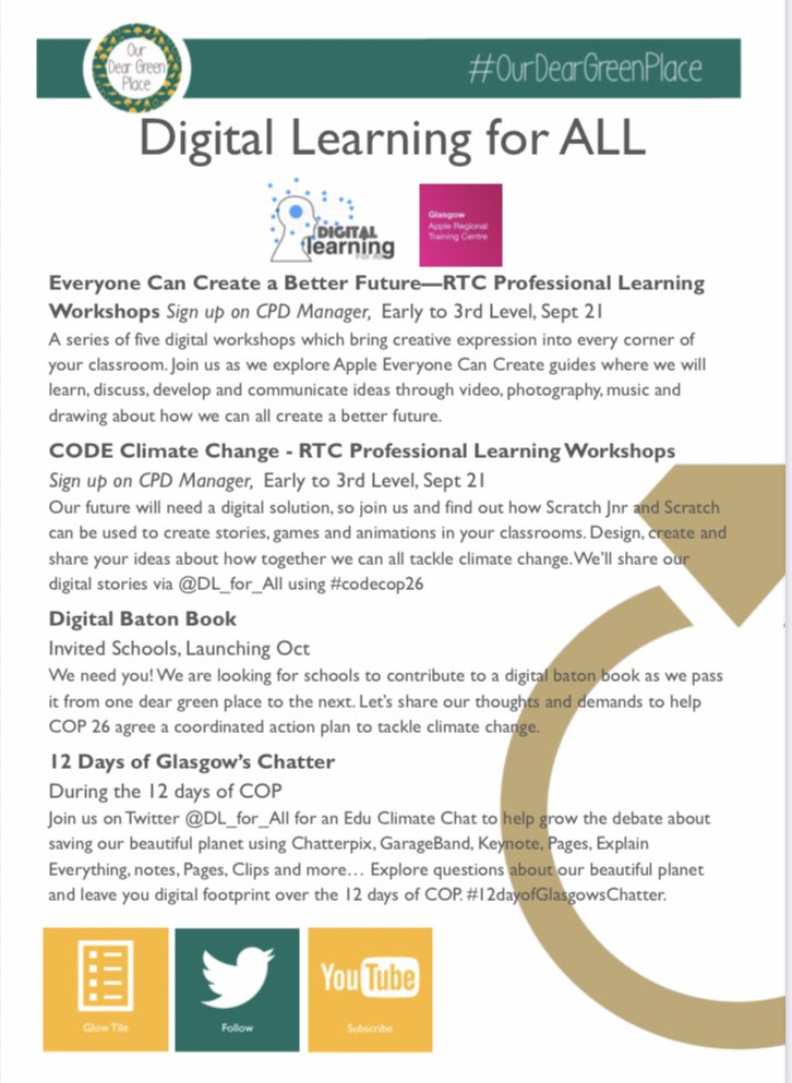 Here’s how we at <a href="/GlasgowRTC/">GlasgowRTC</a> will be playing our part to support #OurDearGreenPlace &amp; drawing attention to the <a href="/SDGoals/">SDGoals</a> #SDGs 10, 13 &amp; 16. #cop26