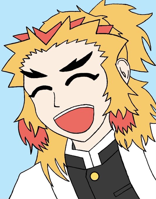ゆーSANさんがTwitterに投稿した煉獄杏寿郎(鬼滅の刃)のイラスト。