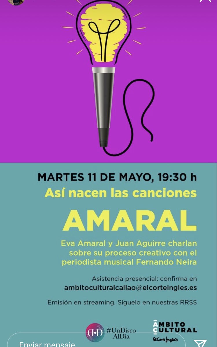 Lo de anoche con <a href="/amaraloficial/">Amaral</a> en <a href="/ambitocultural/">Ámbito Cultural</a>. Un ratito (o ratazo) delicioso. Sobre las connotaciones del término “amaral”, los inicios de “Cómo hablar” con destino a otro artista, la habitación 304 o la oferta a Juan para monologuista de comedia.

youtu.be/-XM-qmmHKW0