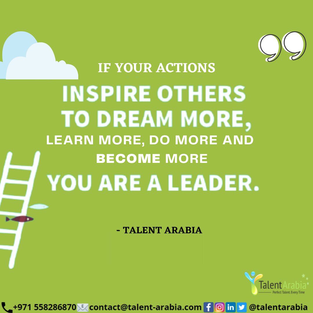 TalentArabia's tweet photo. You should always inspire others to dream more💯
~
We are here to help you in finding the right person for your organization for successful hiring
~
#job #jobsearch #jobs #jobinterview #jobsearching #employment #work #needjob #needjobs #employee #wearehiring #talent #employers https://t.co/1W6N1r2wP0