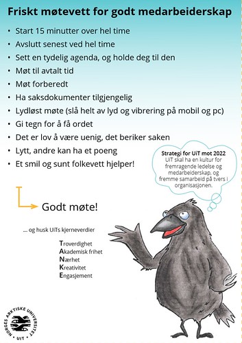 Slå en pinne for digitalt møtevett <a href="/UiTromso/">UiT | University of Tromsø</a>: start alltid 15 min over hel time og avslutt full time. Før den digitale tidsalder tok oss het det vel c.t. (cum tempore) for å rekke neste forlesningslokale. I dag er det for å få puste litt. Takk folkens!