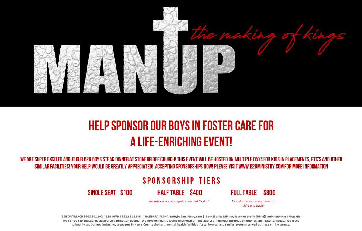 B2BMinistry1's tweet photo. We can’t wait for our Man-Up Dinners this year!! Click the link to donate! https://t.co/LouTYMebDY https://t.co/zzKhl9Yi19