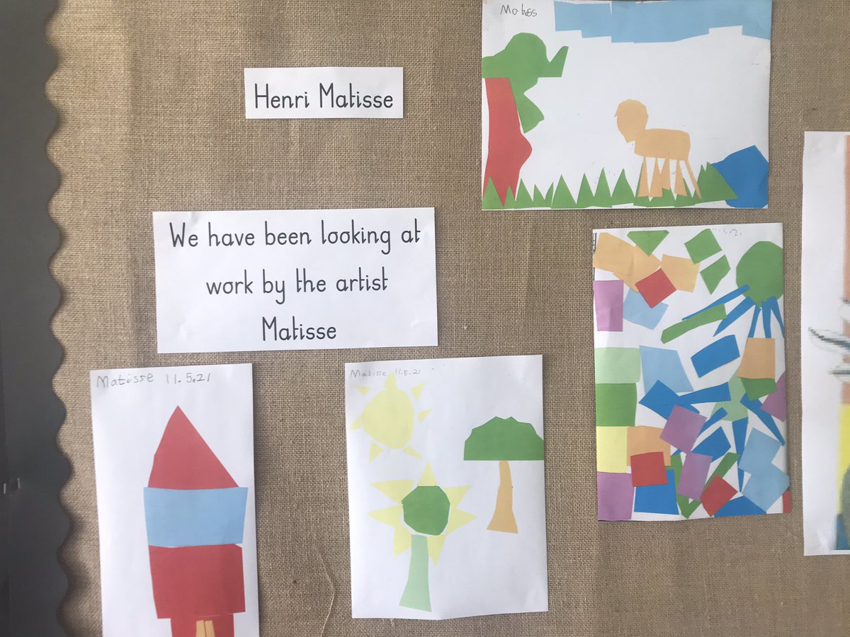 pennykhamilton2's tweet photo. @class_hedgehogs @MonktonParkSch well done Hedgehogs, I loved your first go at ‘painting with scissors’ like Matisse! https://t.co/hVxiCbDqKF
