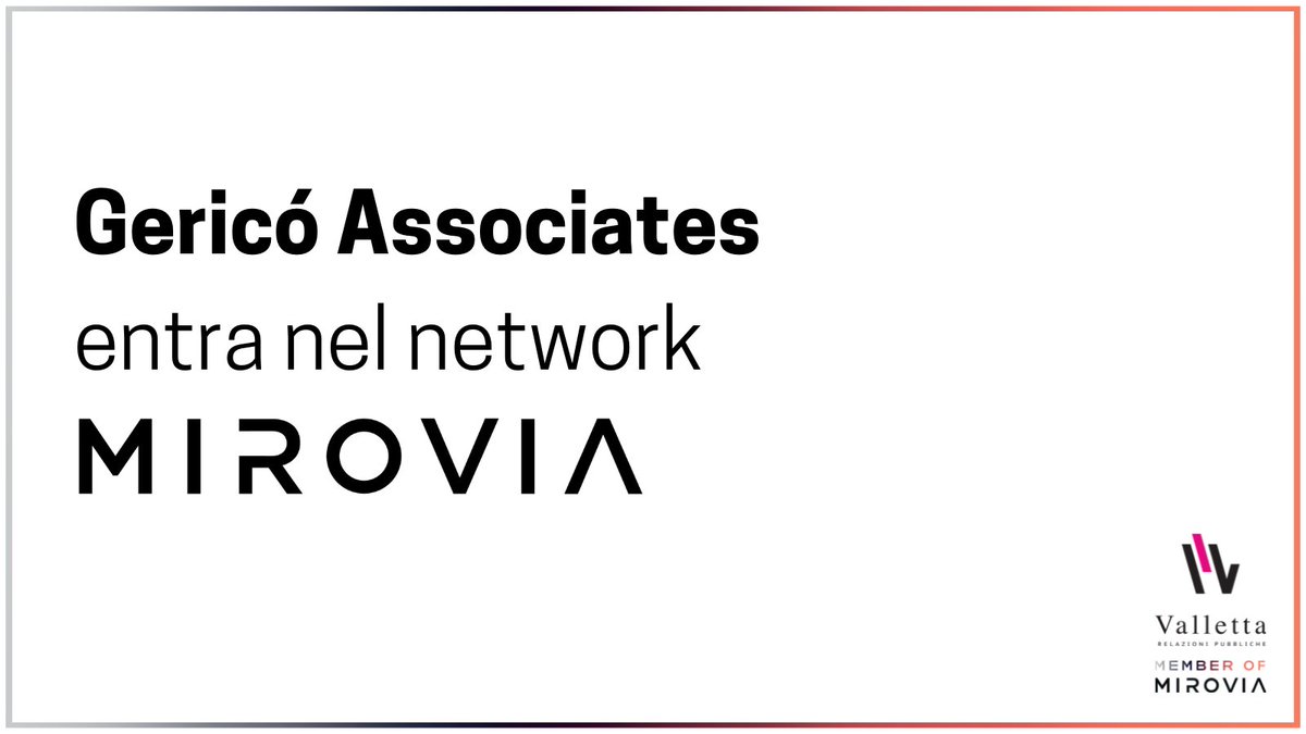 We are happy to welcome in <a href="/MIROVIANETWORK/">MIROVIA</a> our colleagues from <a href="/GericoAssociate/">Gericó Associates</a>, top player in the spanish and latin-american #LegalCommunication market.

Mirovia now reaches 10 countries, with offices in Chile, Columbia, France, Germany, Italy, Mexico, Morocco, Perù, Spain, UK.
