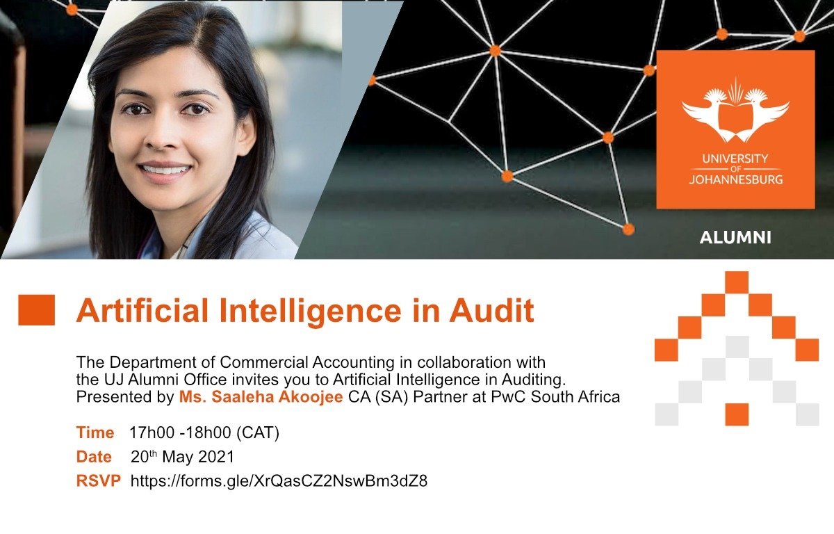 Join the discussion about AI in Audit, presented by UJ Alumnus and Partner at PWC. RSVP on the link:
forms.gle/XrQasCZ2NswBm3…