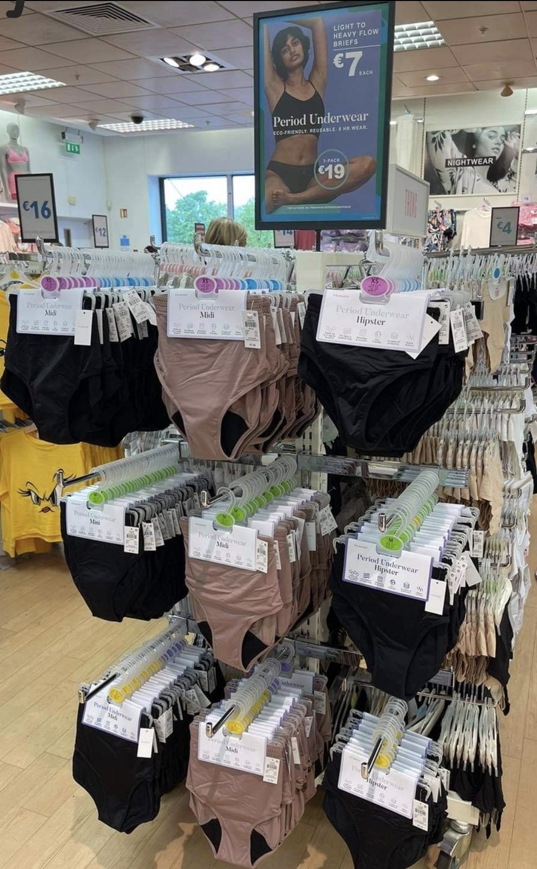 Dr. Caroline West 🦩 on X: For those who want to try out some eco friendly  #period underwear but struggle with cost, Penneys are now selling period  underwear for €7 (3 pack