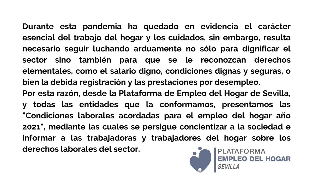 PEHSevilla's tweet photo. PRESENTACIÓN DE LAS TABLAS SALARIALES Y CONDICIONES LABORALES CONSENSUADAS PARA EL EMPLEO DEL HOGAR PARA EL AÑO 2021

Ver y descargar Tablas Salariales: https://t.co/T3htNR1lYW https://t.co/WOwVZVvusa