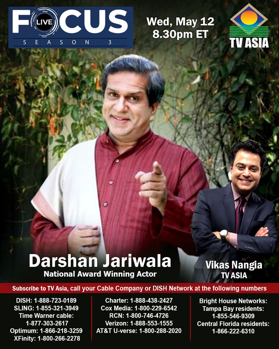Catch me tonight on TV Asia, USA
