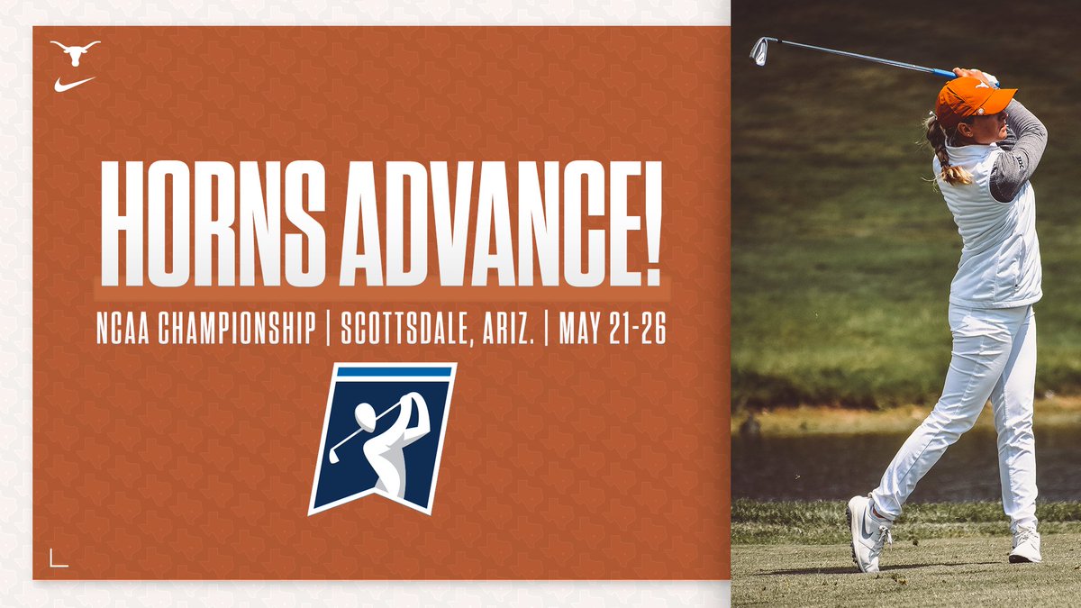 TexasWGolf's tweet photo. NCAA Championship Bound! 🤘

Texas finishes tied for second in the NCAA Louisville Regional to advance to Scottsdale!

#TexasDrive | #HookEm https://t.co/EzctQJ7UWm