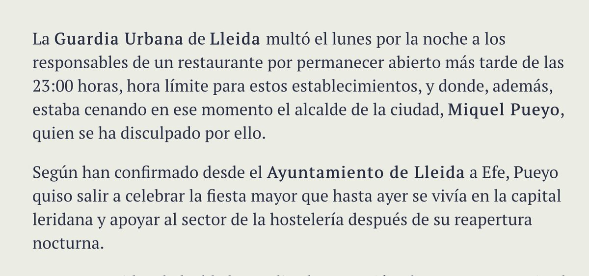 ᗪIᔕᑕOᐯEᖇ 💬 ᔕᕼᗩᖇE (@DiscoRubio) on Twitter photo 2021-05-12 14:12:25 El alcalde 🎗 de #Lérida, @MiquelPueyo de #ERC, de fiestuki, se salta el cierre de bares a las 11 de la noche ❌ #DandoEjemplo 🤦🏻♂️ El alcalde 🎗 de #Lérida, @MiquelPueyo de #ERC, de fiestuki, se salta el cierre de bares a las 11 de la noche ❌ #DandoEjemplo 🤦🏻♂️