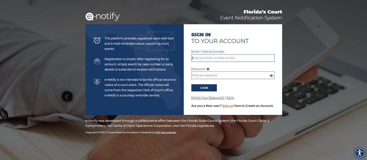 ClerkPBC's tweet image. With #ENotify, you can receive free email and text notifications to help you stay up-to-date about hearings and court events in criminal cases. 

Sign up at eNotify.flcourts.org
