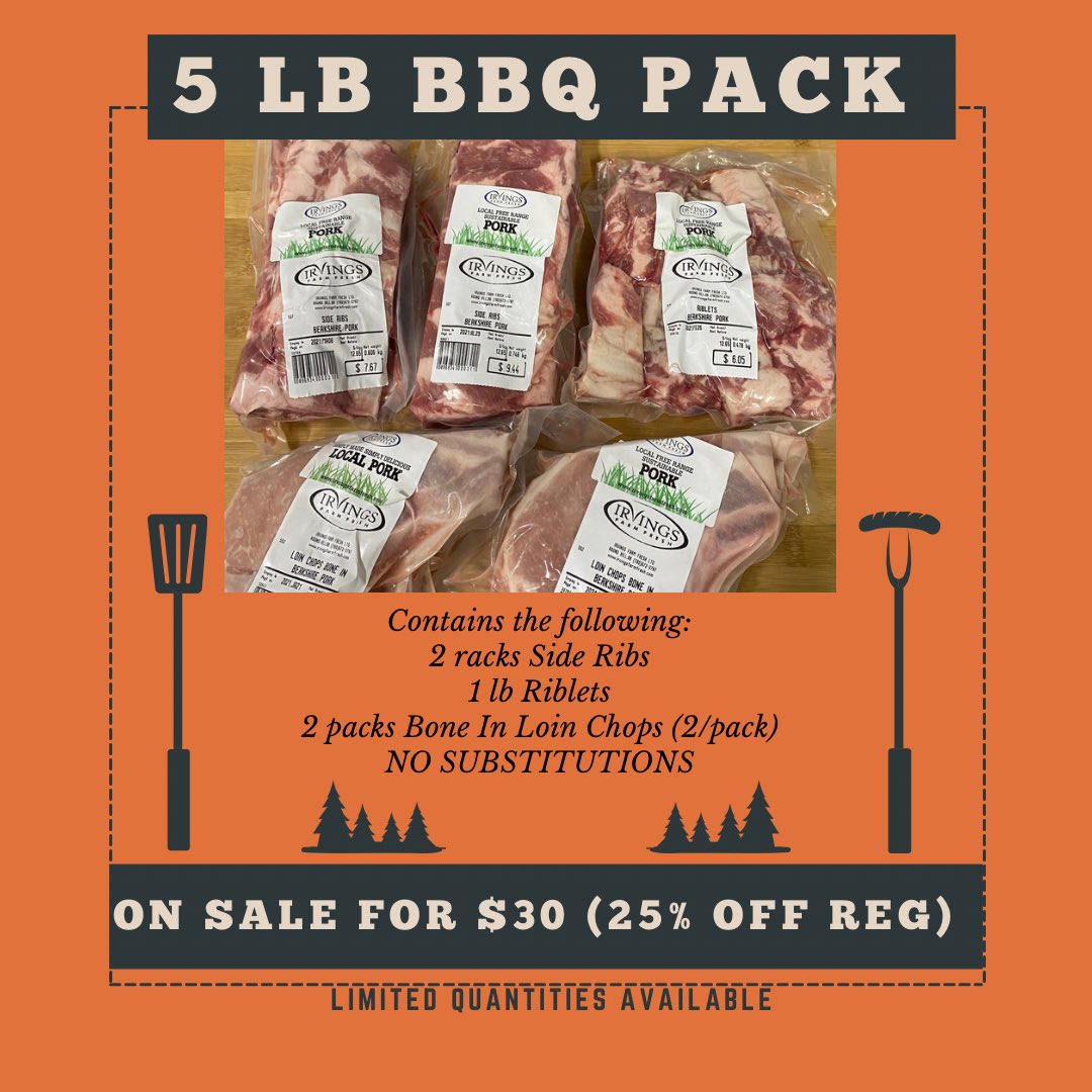 We have an awesome deal on a 5lb BBQ freezer pack: 25% off our regular prices. Order yours today by sending us a message, email or call 780-672-2787. #pork #bbq #buylocal #foodartisansofalberta