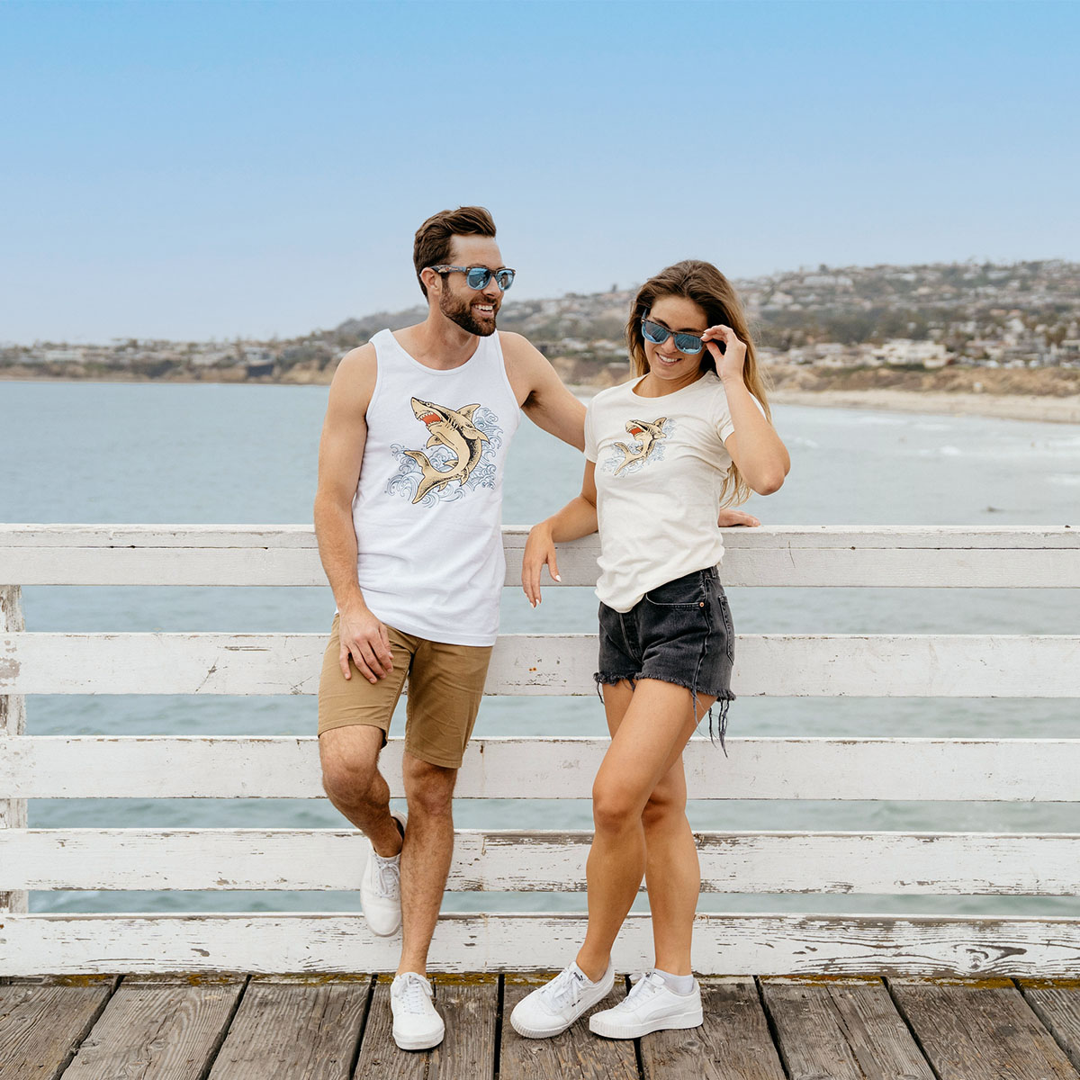 Knockaround's tweet photo. 🦈 NOW AVAILABLE — Shark Week 2021! We’re back with our friends at @Discovery for the biggest Shark Week release yet!⁠ $5 from every pair of Shark Week Fort Knocks sold will be donated to @oceana in their ongoing effort to protect the world’s oceans.⁠ ⁠https://t.co/bwh7Sz7W9S https://t.co/MRa16jViVU