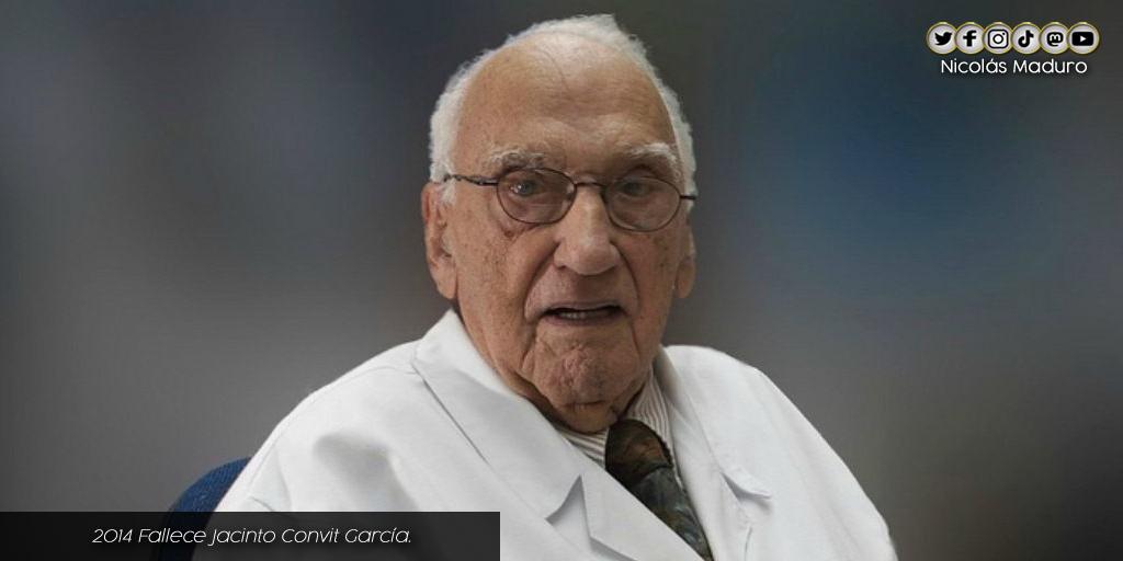 Recordamos al siempre querido y respetado Jacinto Convit, Héroe de la Salud Pública de Venezuela. Su profunda sensibilidad y humanismo, al servicio de los más necesitados, es la guía moral y ética de los médicos y médicas de nuestra Patria. ¡Qué Viva su Legado!