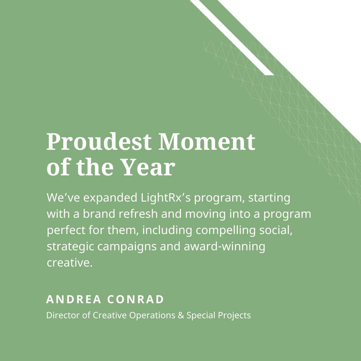 identitypr's tweet photo. Director of Creative Operations and Special Projects @andrea_pecs has been leaving a mark on Identity and our client portfolio for 9 years. She oversees our creative team and works closely with brands seeking to strengthen their look and voice. #LeaveAMark https://t.co/netfGRe6U3