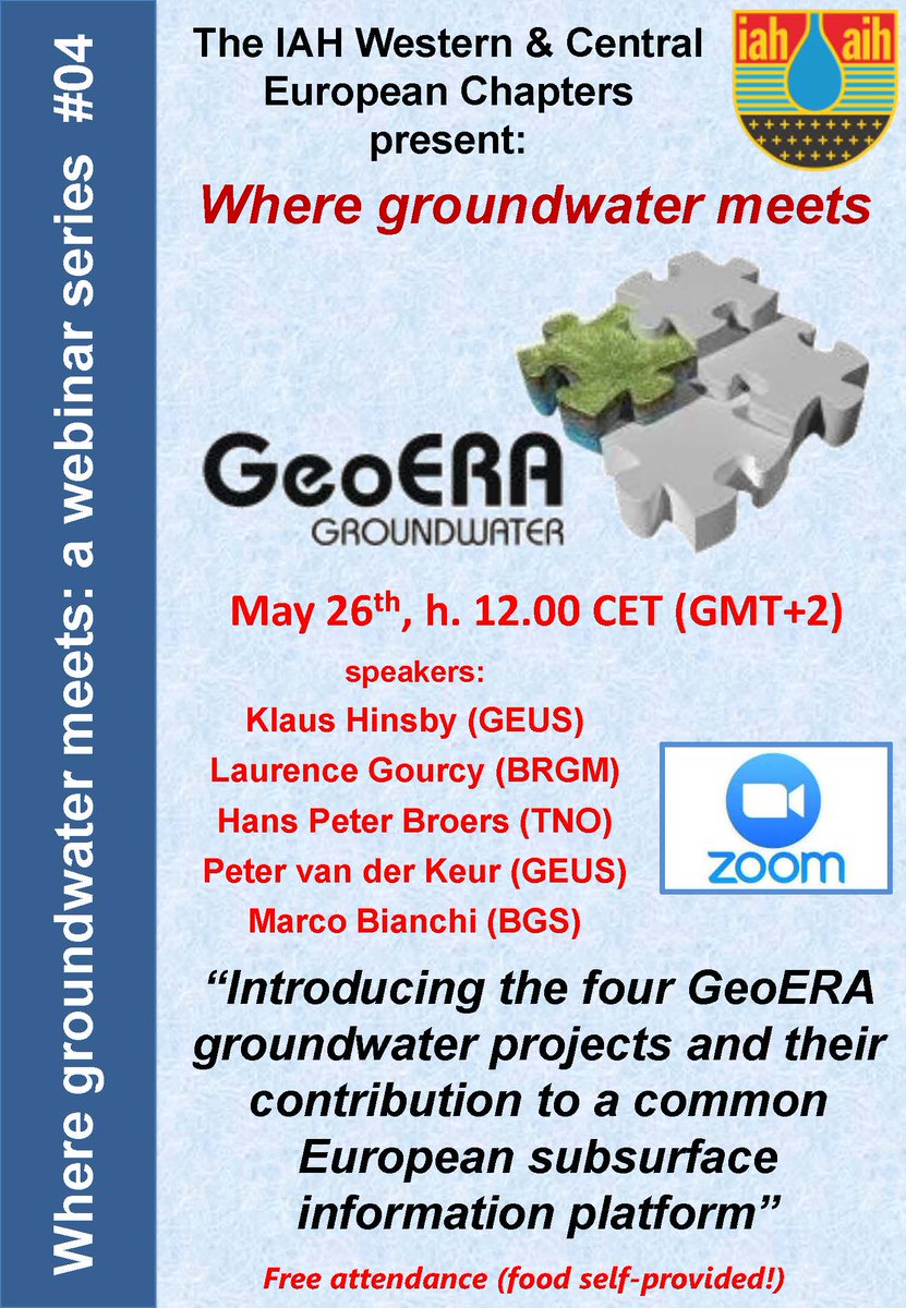 Diary date: European Webinar Series "Introducing the four <a href="/GeoeraG/">GeoERA-Groundwater</a> #groundwater projects and their contribution to a common European subsurface information platform" with thanks to <a href="/khi1960/">Klaus Hinsby</a> for coordination. Register (free) via link on iah.org/events/introdu…