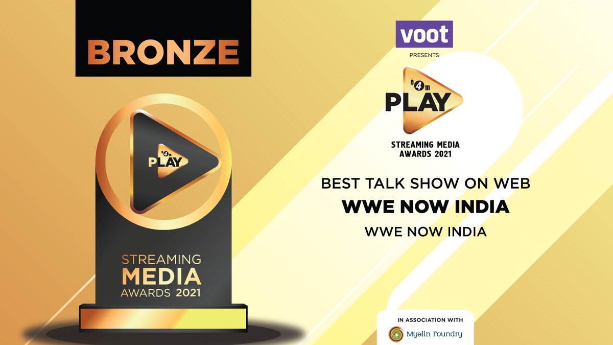 Kudos to  the team <a href="/WWEIndia/">WWE India</a> for winning the #e4mPlay 2021 BRONZE for the Best Talk Show on Web