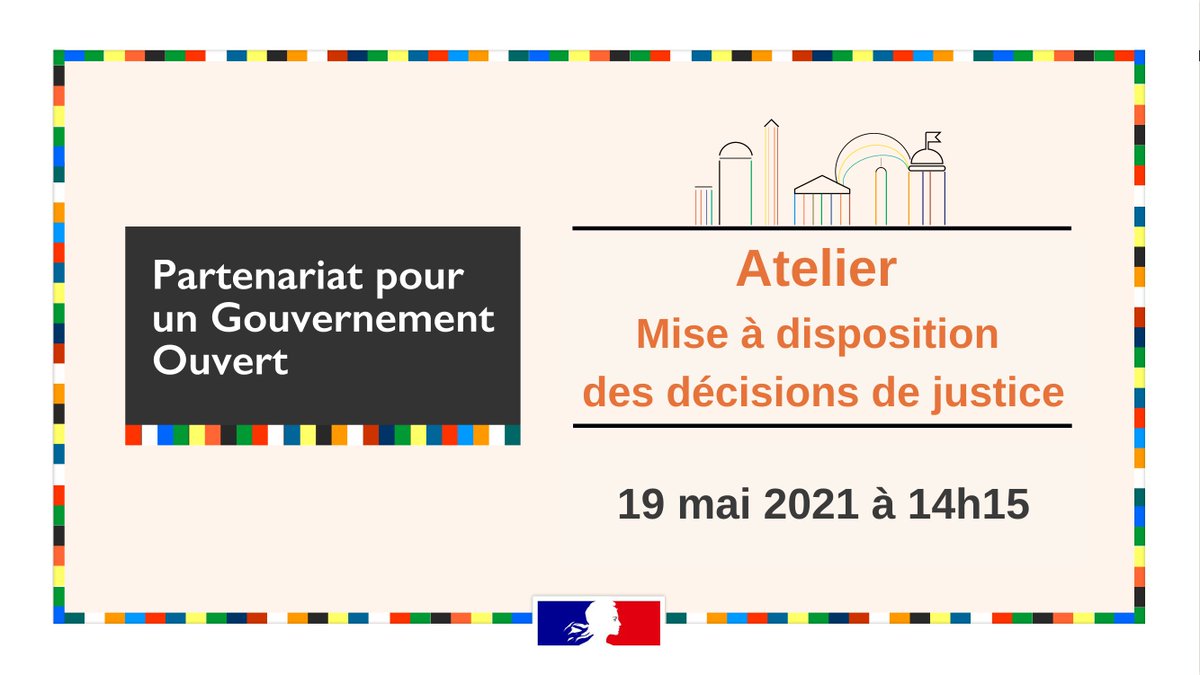 <a href="/_DITP/">Transformation publique</a> vous donne RDV le 19 mai pour un atelier sur "l’open data judiciaire" : quels engagements pour le plan d’action #GouvernementOuvert de la France ? Venez échanger avec <a href="/Courdecassation/">Cour de cassation</a> <a href="/Conseil_Etat/">Conseil d'État</a> et <a href="/justice_gouv/">Ministère de la Justice</a>
info : gouvernement-ouvert.ditp@modernisation.gouv.fr
