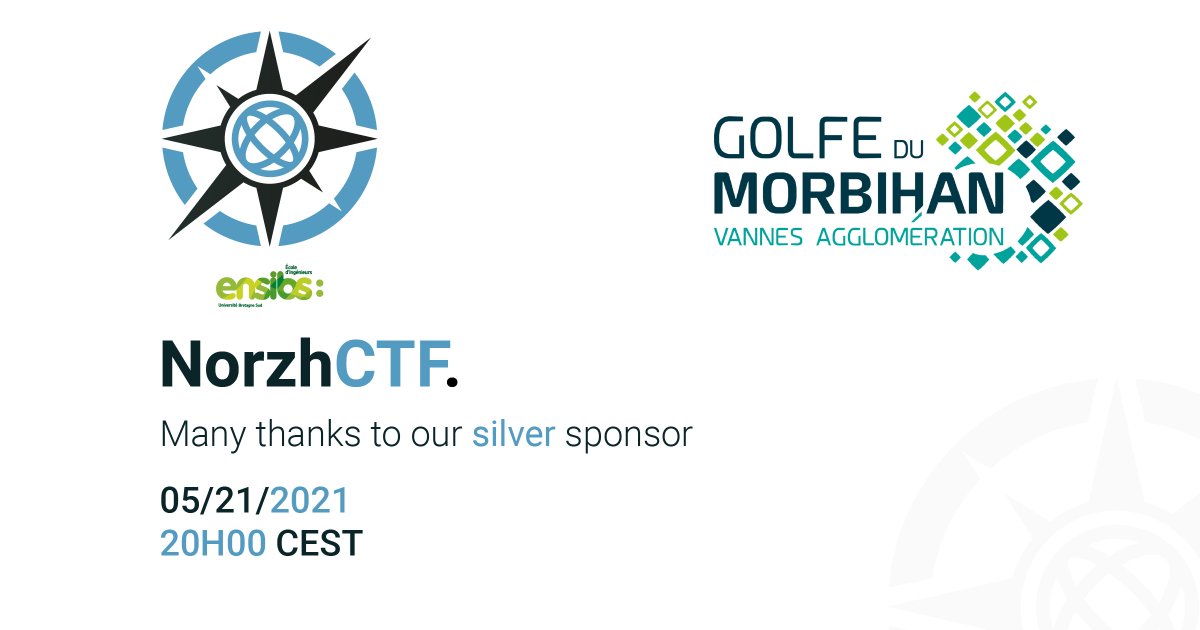 Merci à <a href="/GMVagglo/">GMVagglomeration</a> de nous faire confiance en sponsorisant le NorzhCTF ! 

@ENSIBS <a href="/PKermorvant56/">Patrice Kermorvant</a>