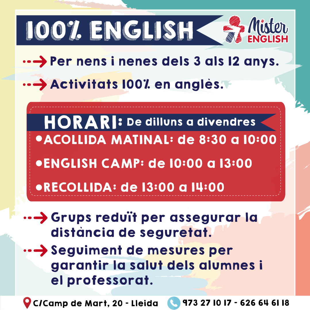 MrEnglishLleida's tweet photo. 🌞 ENGLISH SUMMER CAMP 🌞 Ja esteu preparats per l’arribada de l’estiu 🌴☀️? Nosaltres a Mister English ja estem pensant en les mil i una activitats, jocs i experiments 🤸🏻‍♀‍🤹🏼‍♂‍🎨 que farem durant l’English Summer Camp 🇬🇧! Estem desitjant que arribi ja l'estiu. 🤗🤗 https://t.co/pHft04RDvz