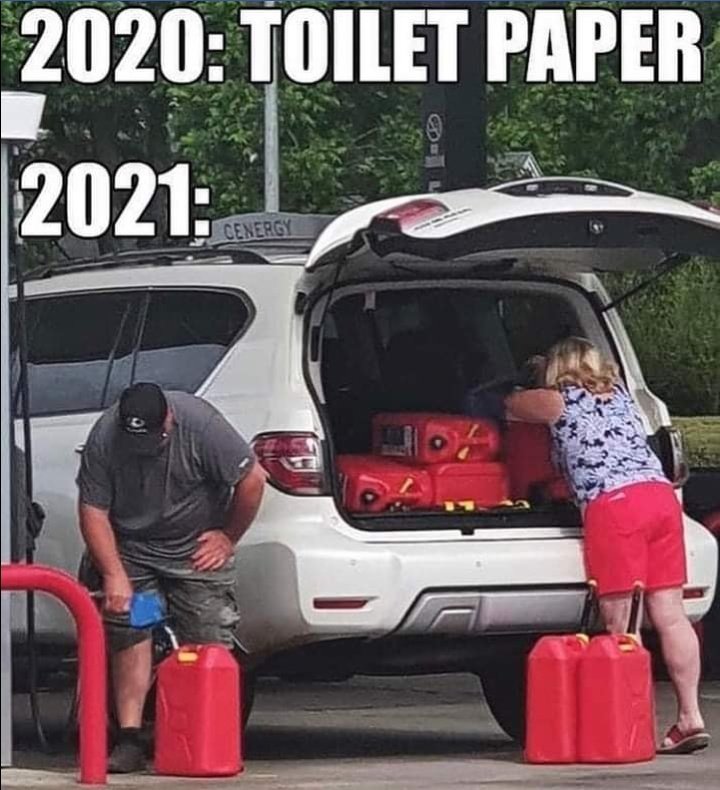 SecularSinnerr's tweet image. Maybe there&apos;s a #GasShortage2021 because people are filling up Massive containers.
Enough fuel to last them the next 5 months hiding in their Underground Bunkers. What do these people think will happen?!? 
The US has plenty of Gas people.
Calm TF Down. 
#pipelinecyberattack