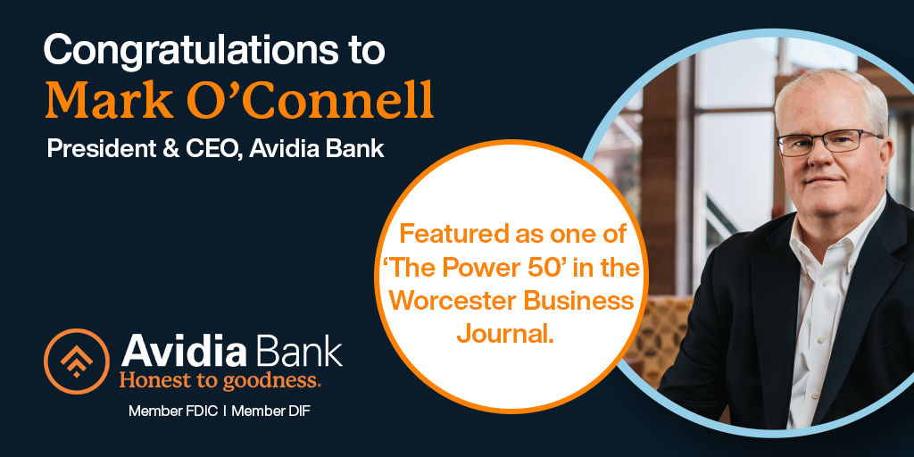 DMorticelli's tweet photo. Congratulations to @AvidiaBank President &amp; CEO Mark O'Connell on being listed on this year's @WBJournal's Power 50!  

https://t.co/E9oo8uuYL1 https://t.co/ICPHzgsqIQ