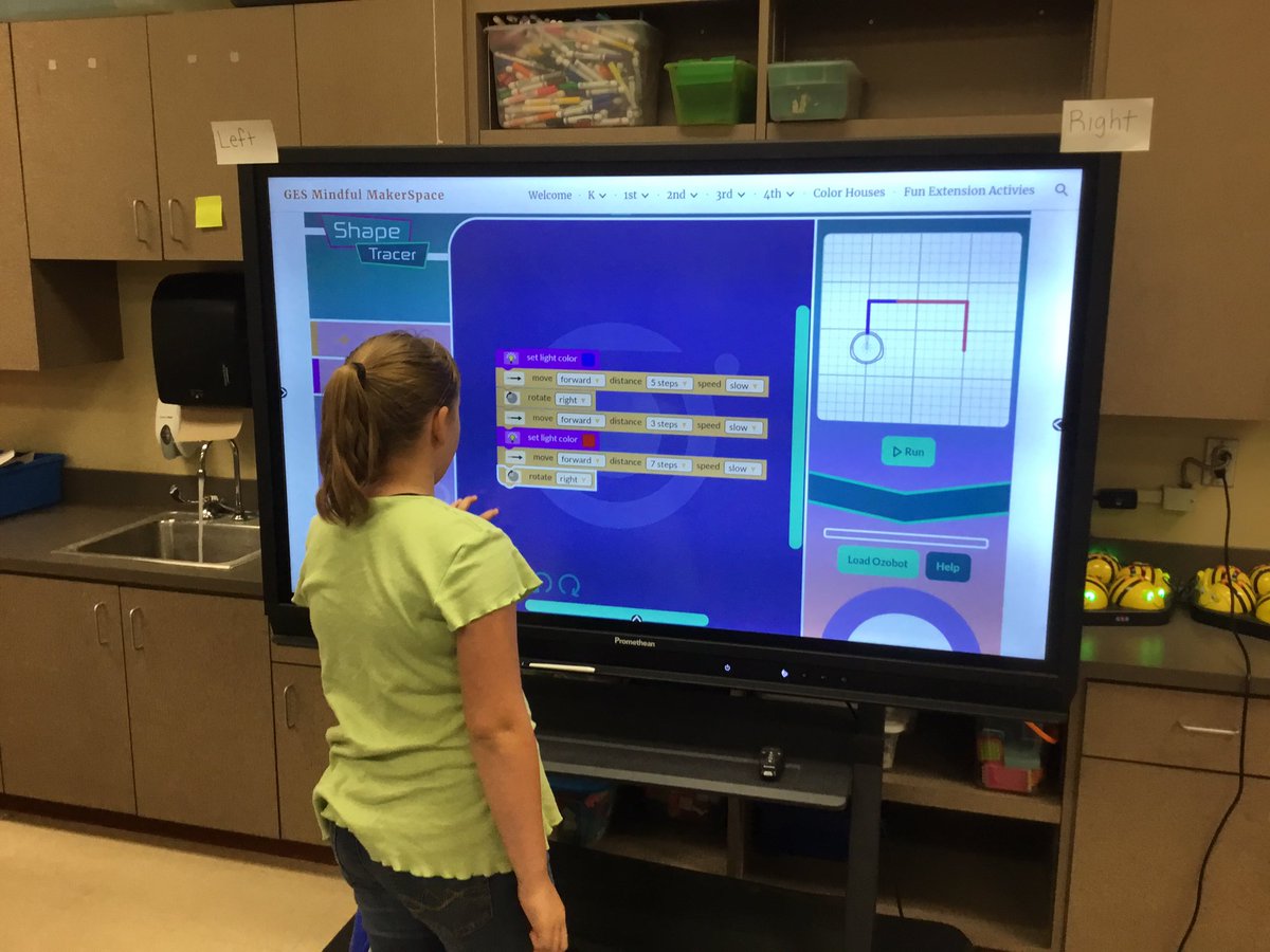 gesmakerspace's tweet image. Fourth graders rotate through interactive centers.