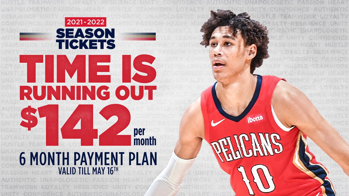 New Orleans Pelicans On Twitter Still Have Time To Take Advantage Of Early Bird Pricing And Our Extended Payment Plan For This Lower Bowl 12 Game Plan Before May 16th Https T Co Xm6bhdifgy Pelicans 2022 Schedule