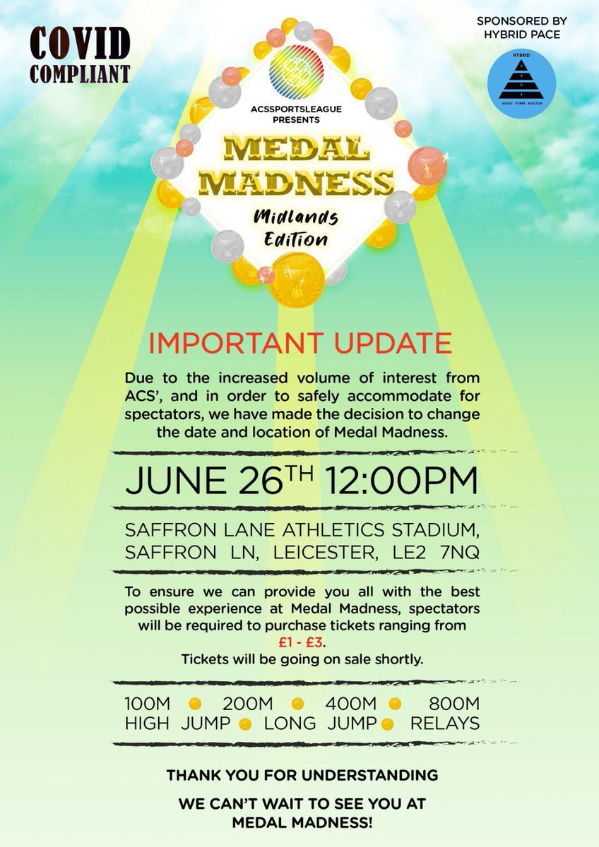 For those of you that want to take part in the medal madness, here are the lists of events❗️

Be sure to buy a membership &amp; fill out the form using the link below if you wish to take part.

docs.google.com/forms/d/e/1FAI…

Any questions, feel free to DM us