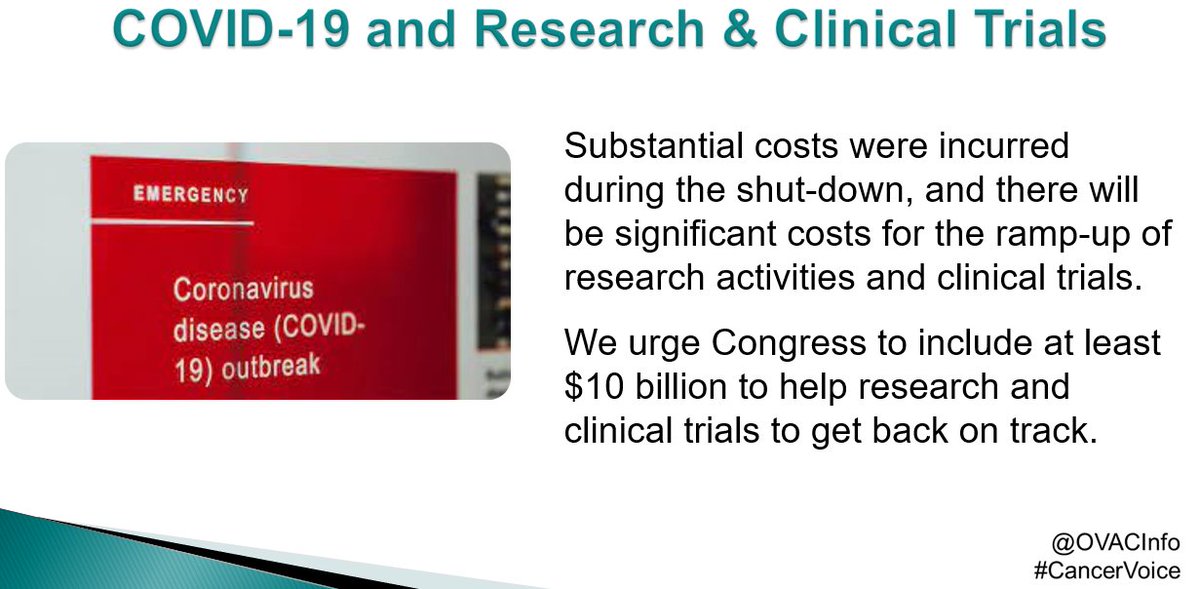 OVACInfo's tweet photo. For future cancer breakthroughs Congress needs to provide @NIH @NCI with funding to restart research & clinical trials now! #ResearchRecovery #CancerVoice https://t.co/EJrbkjozzM