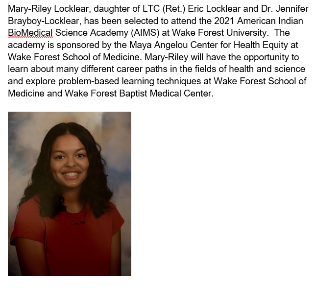 CCECHS1's tweet photo. Congratulations Mary-Riley. https://t.co/XGe1LFpq97