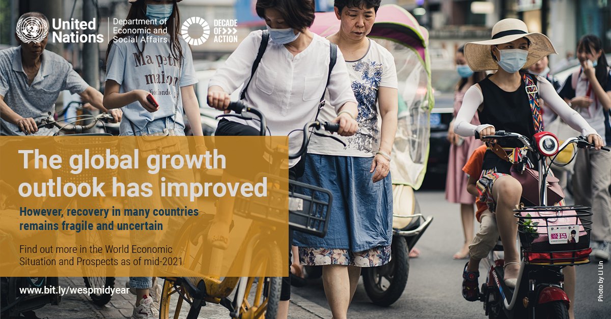 globalcompact's tweet photo. Just released: @UNDESA's latest #WorldEconomyReport warns that widening inequality casts a shadow over the projected 5.4% global growth in 2021.

Vaccine equity will make the difference for a resilient and sustainable recovery.

Get the latest trends: https://t.co/Merz6GVQp0 https://t.co/hpt93zD6UN